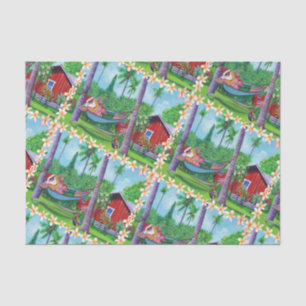 Mele Kalikimaka Santa on Vacation in Hawaii Tissue Paper