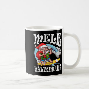 Mele Kalikimaka Santa Surfing Hawaii Christmas  Coffee Mug