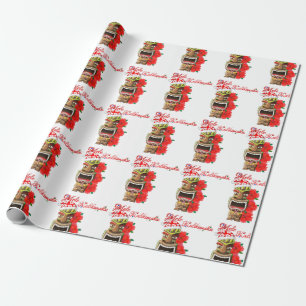 Mele Kalikimaka Santa Tiki Wrapping Paper