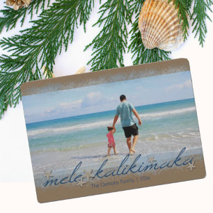 Mele Kalikimaka Script w/ Starfish Holiday Photo Card