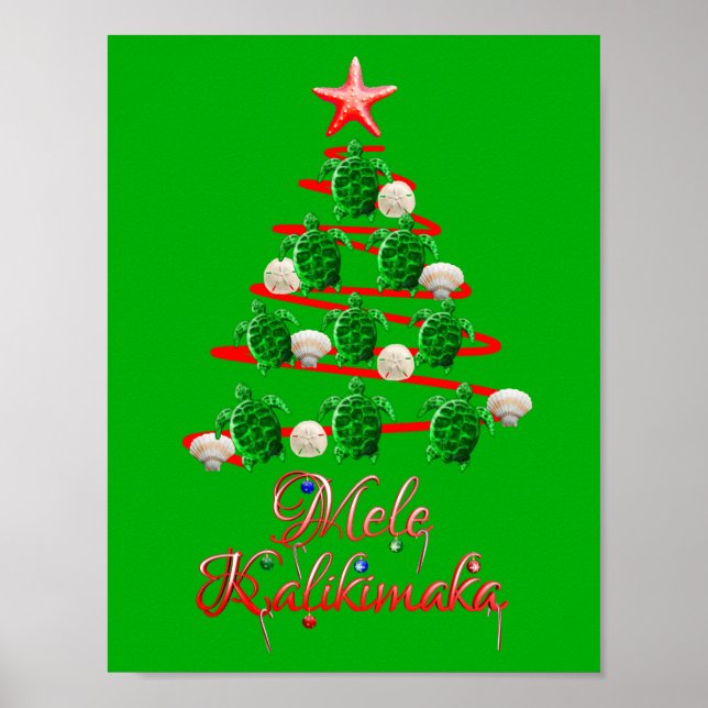 Mele Kalikimaka Sea Turtles Poster (Front)