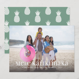 Mele Kalikimaka Single Photo  Holiday Card