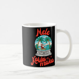 Mele Kalikimaka Snow Globe Santa Vintage Hawaiian Coffee Mug