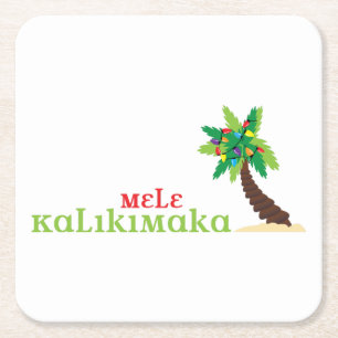 Mele Kalikimaka Square Paper Coaster