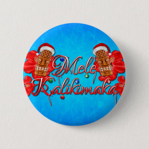 Mele Kalikimaka Tiki 6 Cm Round Badge