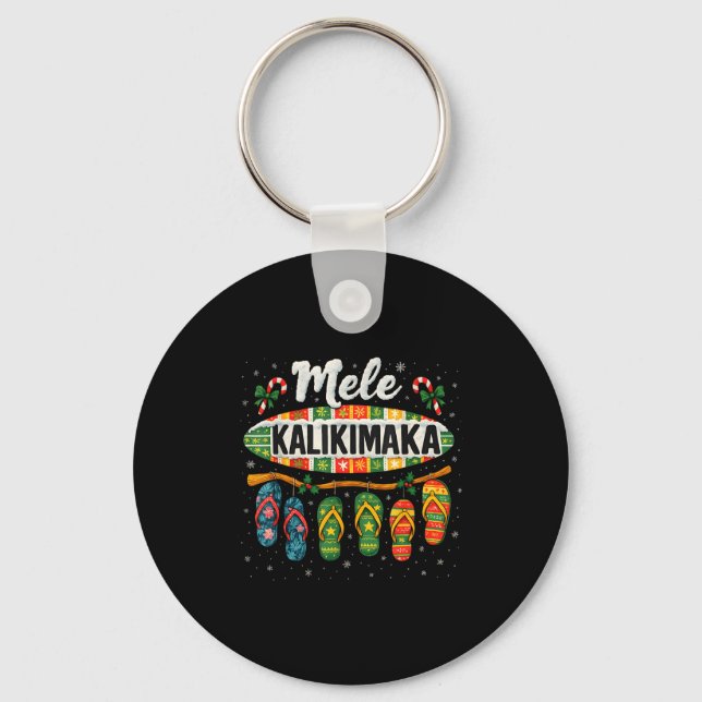 Mele Kalikimaka Trocal Christmas Flip Flop  Key Ring (Front)