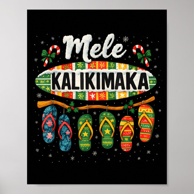 Mele Kalikimaka Trocal Christmas Flip Flop  Poster (Front)