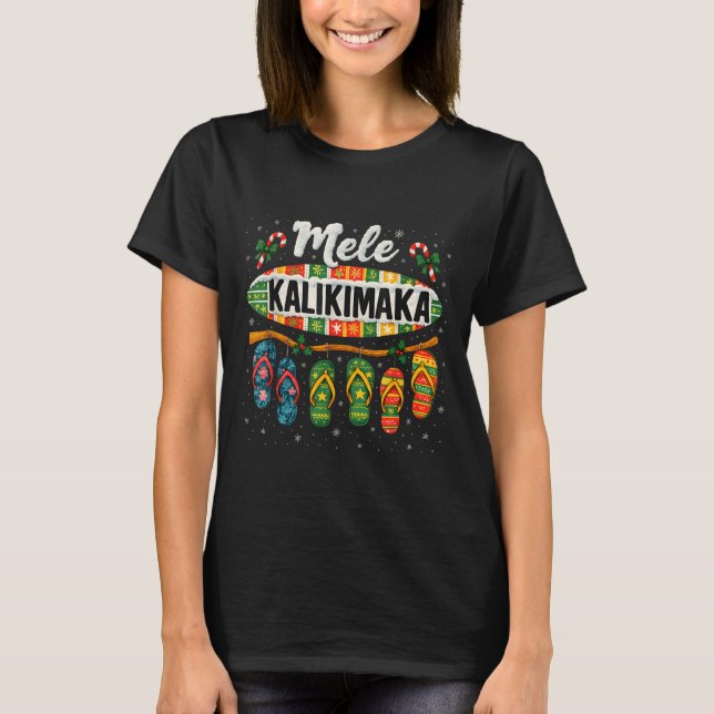Mele Kalikimaka Trocal Christmas Flip Flop  T-Shirt (Front)
