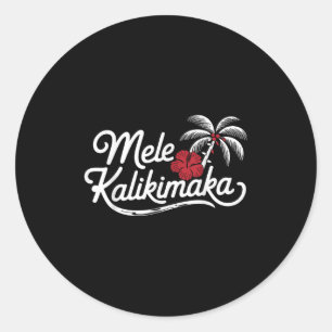 Mele Kalikimaka Trocal Christmas Hawaiian Xmas Classic Round Sticker