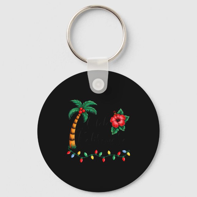 Mele Kalikimaka Trocal Christmas Hawaiian Xmas Fam Key Ring (Front)