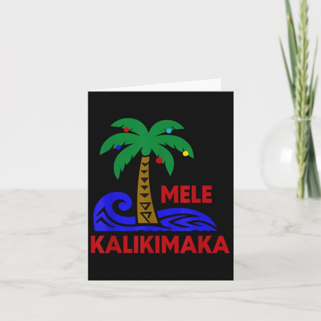 Mele Kalikimaka Trocal Holiday Palm Tree Xmas Hawa Card (Front)