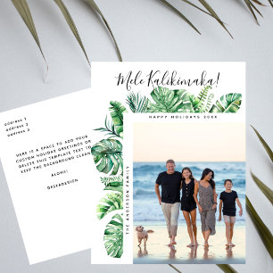 Mele Kalikimaka Tropical Botanical Christmas Photo Holiday Postcard