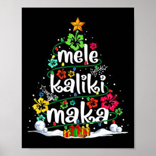 Mele Kalikimaka Tropical Christmas Hawaiian Santa  Poster