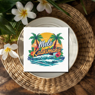 Mele Kalikimaka Tropical Christmas  Napkin