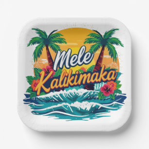 Mele Kalikimaka Tropical Christmas Paper Plate