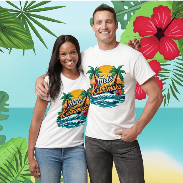 Mele Kalikimaka Tropical Christmas Unisex T-Shirt (Creator Uploaded)