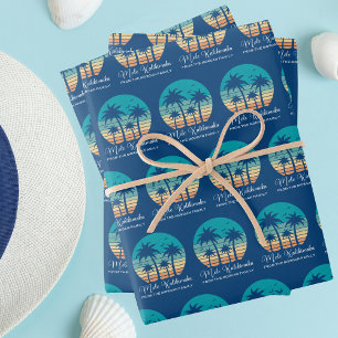 Mele Kalikimaka Tropical Custom Beach Christmas Wrapping Paper Sheet