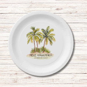 Mele Kalikimaka Tropical Hawaiian Christmas Paper Plate