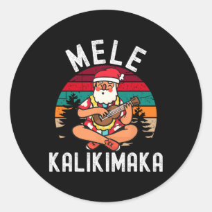Mele Kalikimaka Tropical Hawaiian Merry Christmas Classic Round Sticker