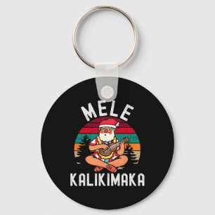 Mele Kalikimaka Tropical Hawaiian Merry Christmas Key Ring