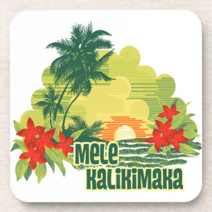 Mele Kalikimaka Tropical Island Hawaiian Christmas Coaster