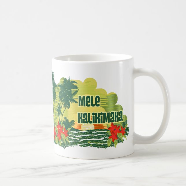Mele Kalikimaka Tropical Island Hawaiian Christmas Coffee Mug (Right)