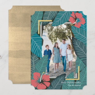 Mele Kalikimaka Tropical Jungle Photo Holiday Card