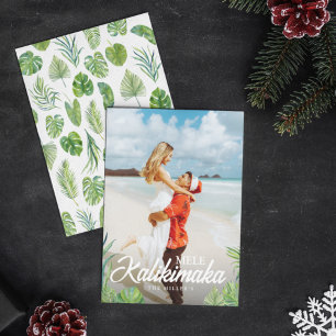 Mele Kalikimaka Tropical Palm Christmas Photo Holiday Card