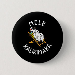 Mele Kalikimaka Tropical Snowman Hawaiian Merry Ch 6 Cm Round Badge