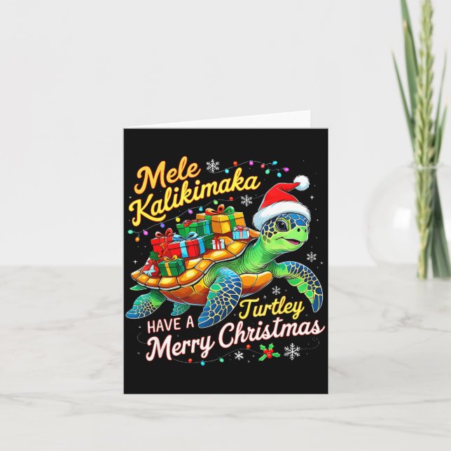 Mele Kalikimaka Turtley Have A Merry Christmas  Card (Front)