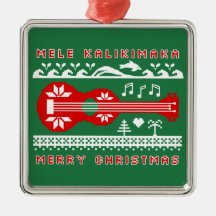 Mele Kalikimaka Ugly Sweater (Red on Green)