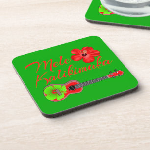 Mele Kalikimaka Ukulele Coaster