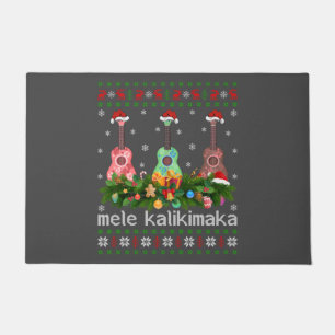 Mele Kalikimaka Ukulele Guitar Gift Ugly Ukulele Doormat