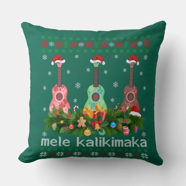 Mele Kalikimaka Ukulele Guitar Gift Ukulele Cushion (Front)