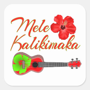 Mele Kalikimaka Ukulele Square Sticker
