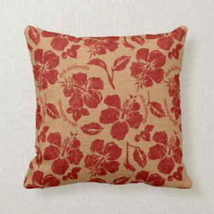 Mele Kalikimaka Vintage Hawaiian Floral Reversible Cushion