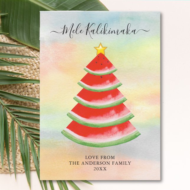 Mele Kalikimaka Watermelon Holiday Card (Creator Uploaded)