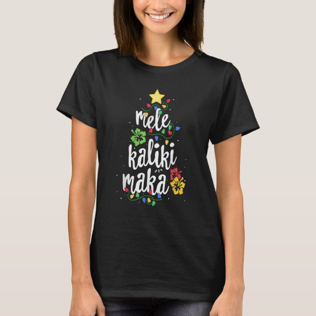 Mele Kalikimaka Women Hawaiian Hawaii Christmas Tr T-Shirt (Front)