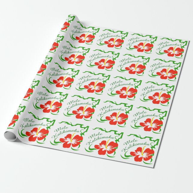 Mele Kalikimaka Wrapping Paper (Unrolled)