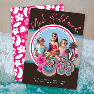Mele Kalimaka Hibiscus Palm Trees Christmas Card