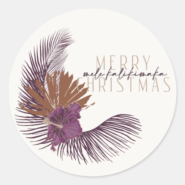Mele Wreath Plum, Sugar Plum Classic Round Sticker (Front)