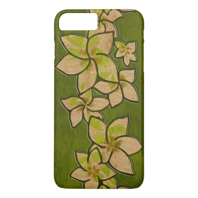 Melia Hawaiian Plumeria Faux Wood Case-Mate iPhone Case (Back)