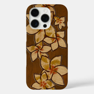 Melia Hawaiian Plumeria Faux Wood Koa iPhone 16 Pro Case