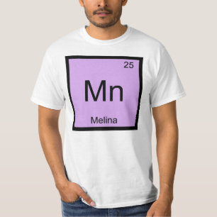 Melina Name Chemistry Element Periodic Table T-Shirt
