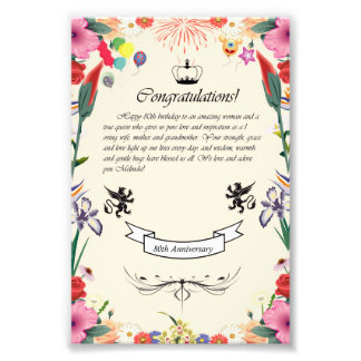 Melinda's 80th Birthday  Greeting Card Photo Print