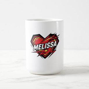Melissa Comic Pop Art Heart Name Coffee Mug