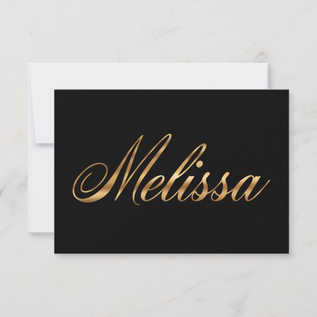 Melissa gold design lettering card (Front)