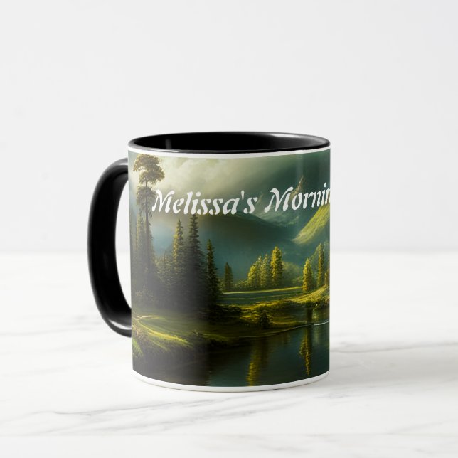 Melissa's Morning Coffee Personalised Customisable Mug (Front Left)