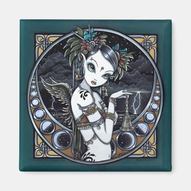 "Melita" Goth Tribal Fusion Dancer Angel Magnet (Front)