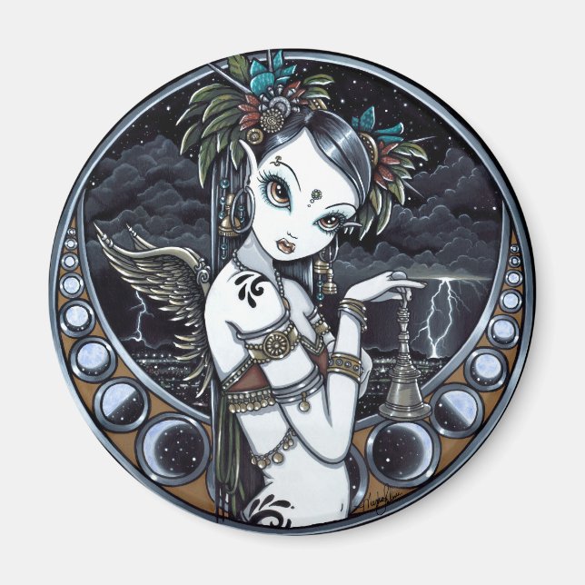 "Melita" Gothic Tribal Fusion Dancer Art Magnet (Front)